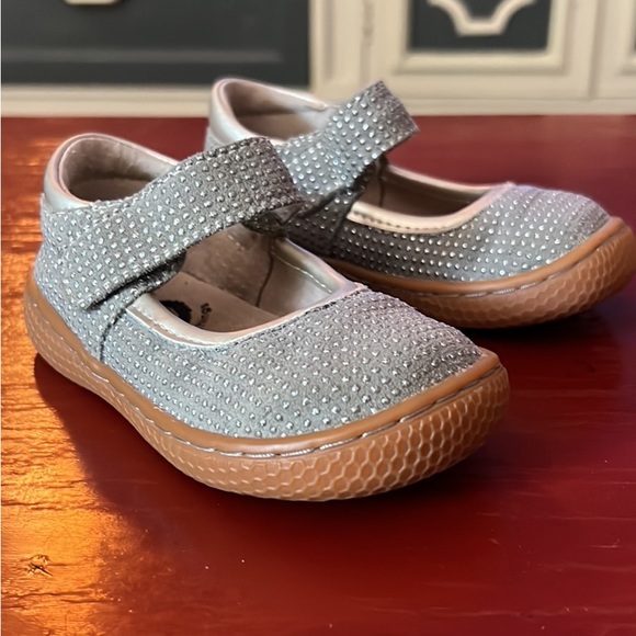 PRA 26S Mary Jane Navy Blue Sliver Canvas Suede 600624